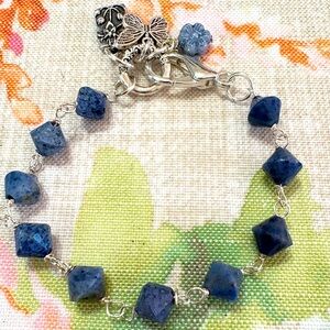 African Dumortierite Link Chain Bracelet